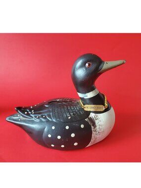 Vintage The Looney Bank Loon Bird Coin Bank Chalkware Cabin Decor